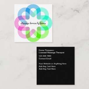 Cartões de visitas de Terapia de Massagem Única da