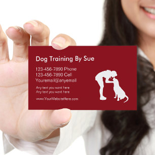 Cartões de visitas de treino de cães