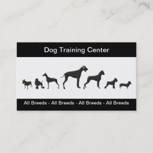 Cartões de visitas de treino de cães