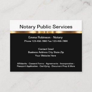 Cartões de visitas de Upscale Público Notários Clá