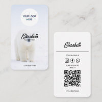 Cartões de visitas de Urso Polar Minimalistas - Pe