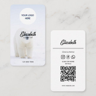 Cartões de visitas de Urso Polar Minimalistas - Pe