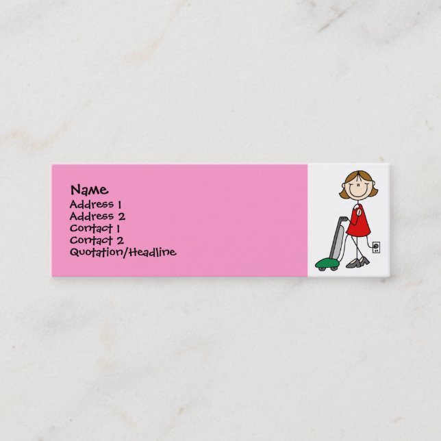 Cartões de visitas de Vacumming da mamã (Frente)