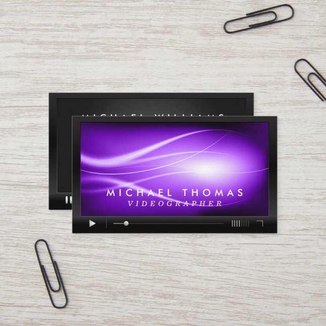 Cartões de visitas de Videographer (Frente/Verso In Situ)