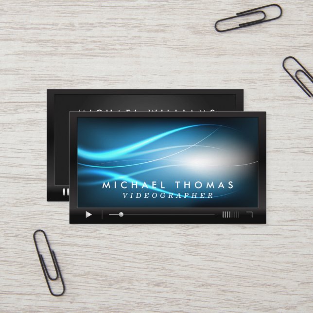 Cartões de visitas de Videographer (Frente/Verso In Situ)
