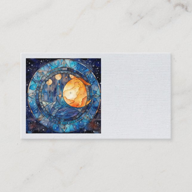 Cartões de visitas de Vidro Estampados Celestiais (Frente)