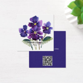 Cartões de visitas de Violetas de Aquarela
