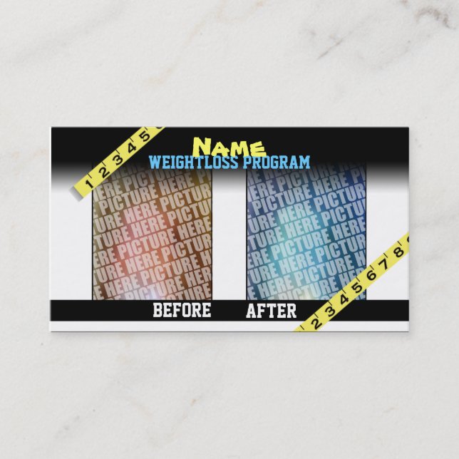 Cartões de visitas de Weightloss (Frente)