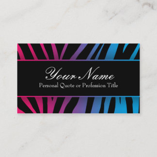 Cartões de visitas de Zebra Colorida Chic