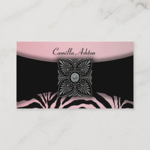 Cartões de visitas de Zebra Rosa