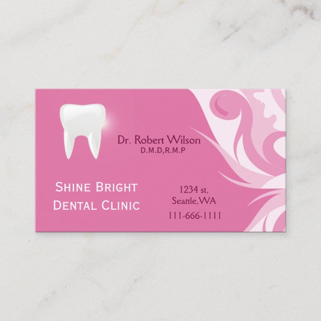 Cartões de visitas dentários com cartão de comprom (Frente)