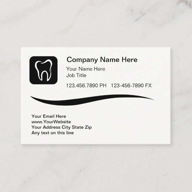 Cartões de visitas dentários do logotipo de dente  (Frente)