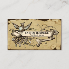 Cartões de visitas desarrumado do tatuagem do