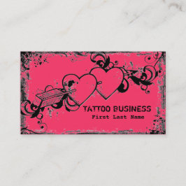 Cartões de visitas desarrumado do tatuagem do