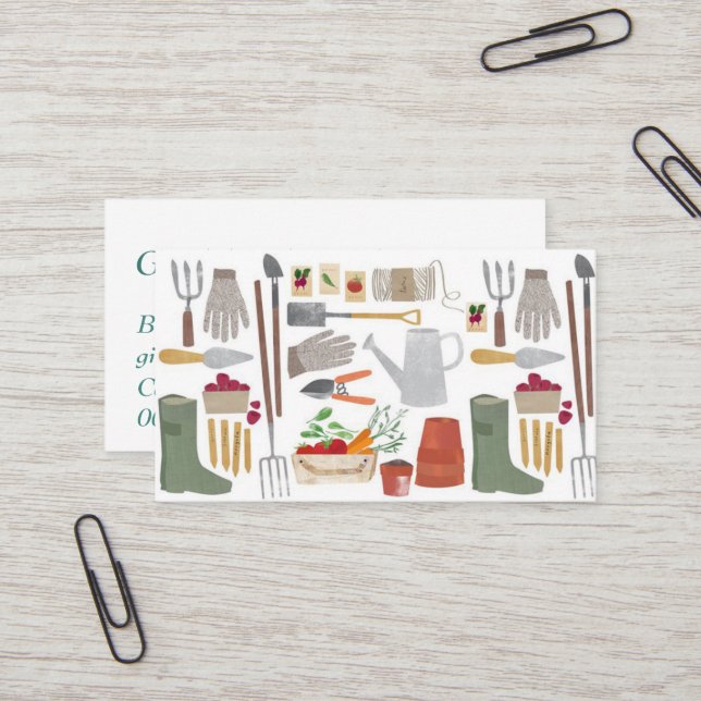 Cartões de visitas - Design de Ferramentas de Jard (Frente/Verso In Situ)