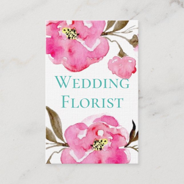 Cartões de visitas - Design Floral Rosa (Frente)