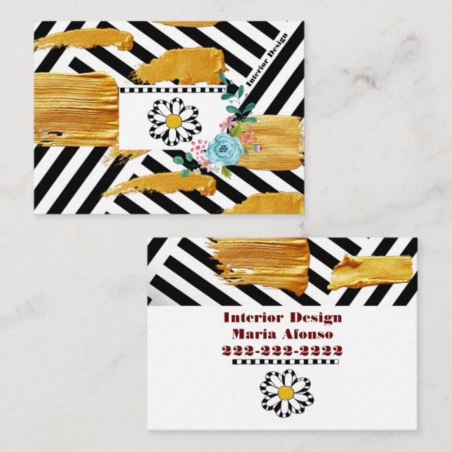 Cartões de visitas, Designs interiores (Frente/Verso)