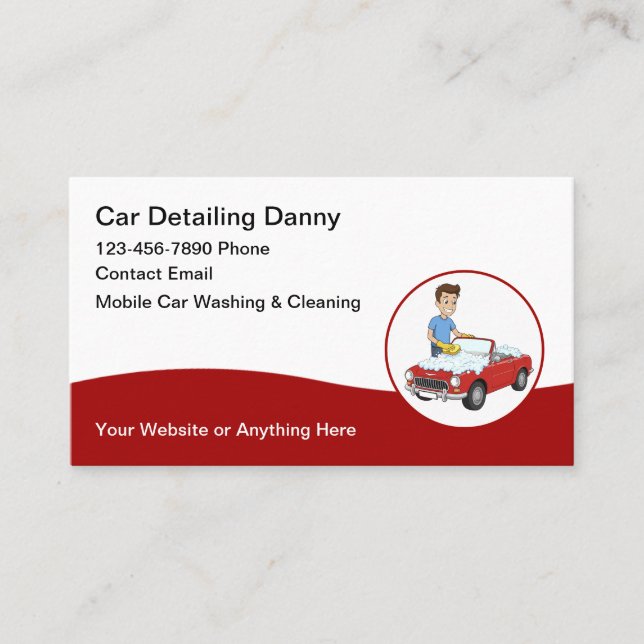 Cartões de visitas Detalhados de Lava-Carro Modern (Frente)