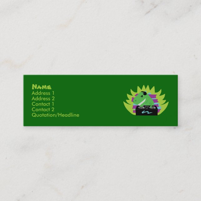 Cartões de visitas Dj-asaurus Rex T-Rex DJ (Frente)