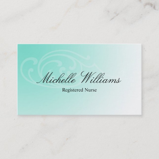 Cartões de visitas do Aqua da enfermeira diplomada (Frente)