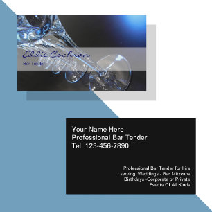 Cartões de visitas do barman