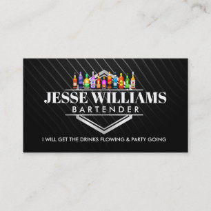 Cartões de visitas do Bartender Slogans
