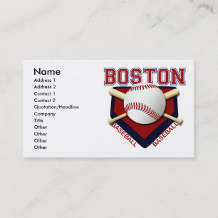 CARTÕES DE VISITAS DO BASEBOL DE BOSTON