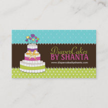 Cartões de visitas do bolo da fralda