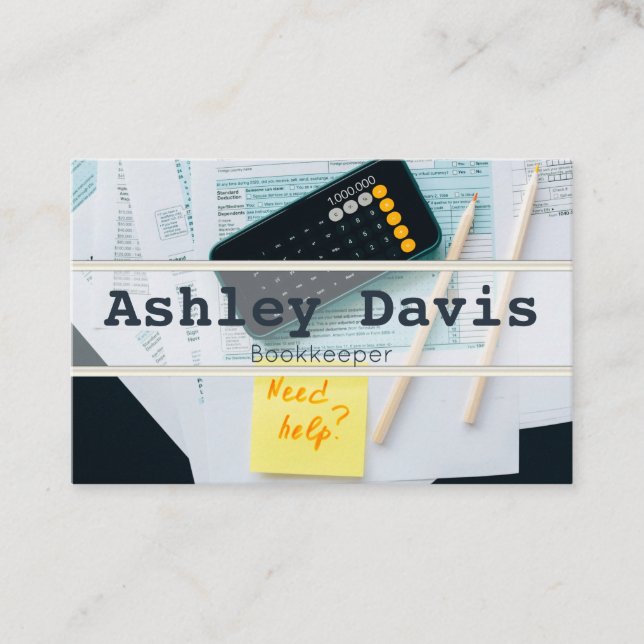 Cartões de visitas do Bookkeeper (Frente)