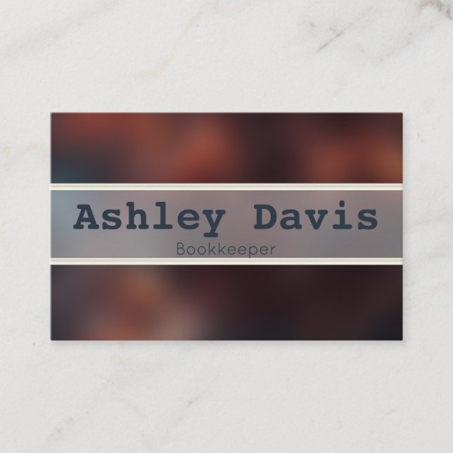 Cartões de visitas do Bookkeeper (Frente)