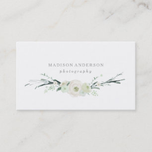 Cartões de visitas do buquê da aguarela