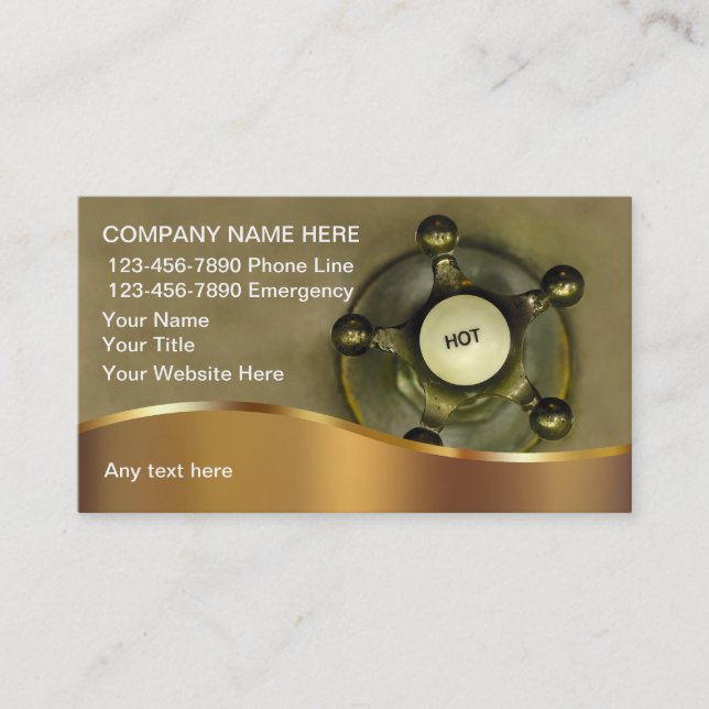 Cartões de visitas do canalizador (Frente)