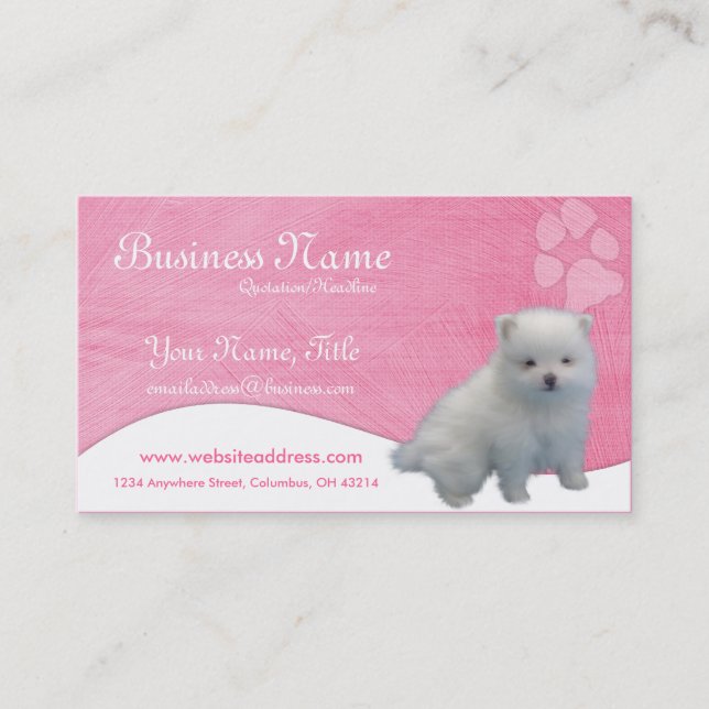 Cartões de visitas do cão:: Filhote de cachorro de (Frente)