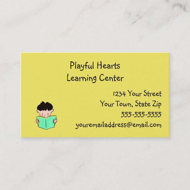 Cartões de visitas do centro de aprendizagem (Frente)