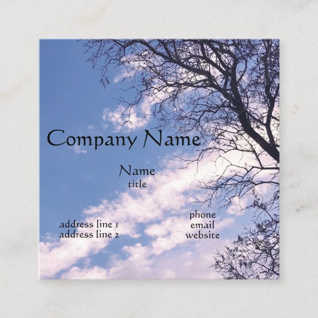 Cartões de visitas do céu azul (Frente)