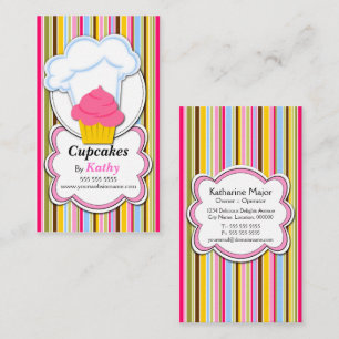 Cartões de visitas do chapéu do cupcake & do