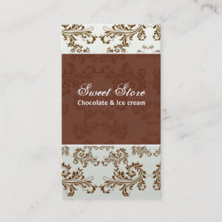Cartões de visitas do chocolate