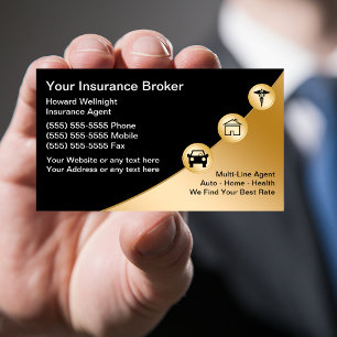 Cartões de visitas do Classy Insurance Broker