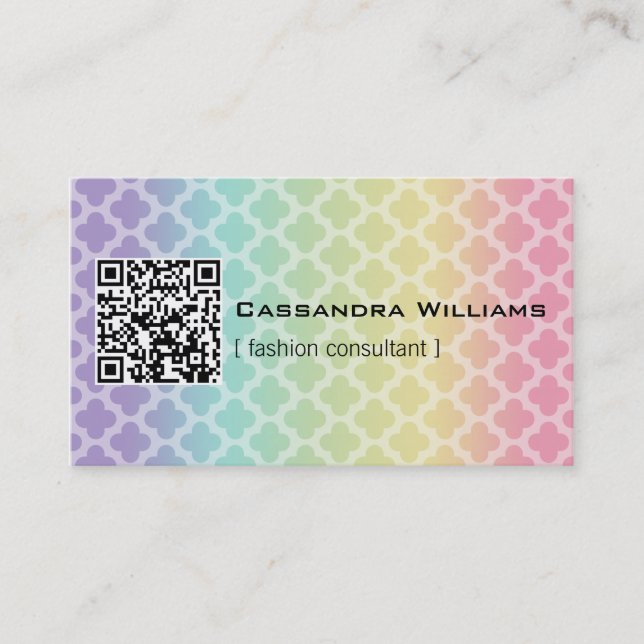 Cartões de visitas do CÓDIGO de Quatrefoil QR do (Frente)