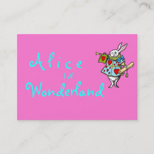 Cartões de visitas do coelho Alice no País das M