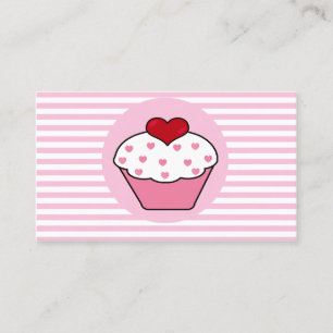 Cartões de visitas do cupcake do amor