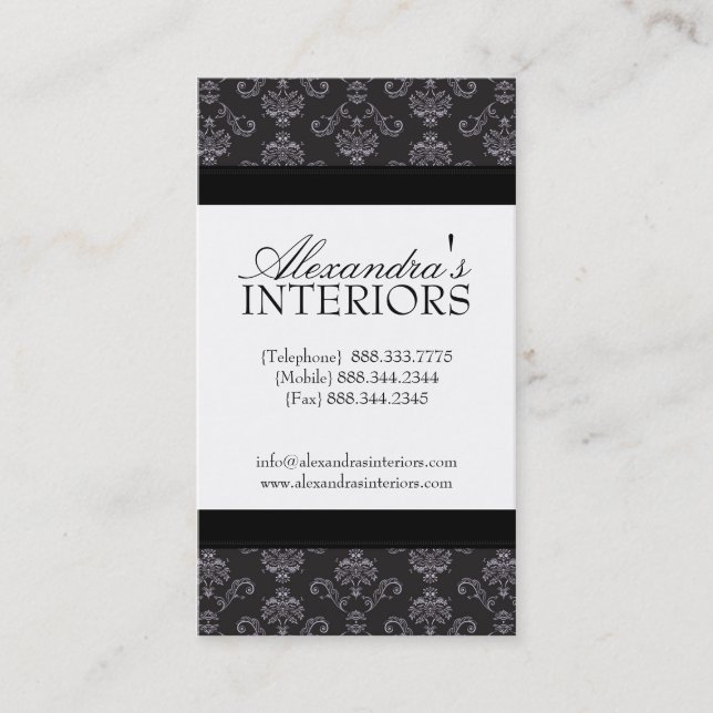 Cartões de visitas do damasco (Frente)