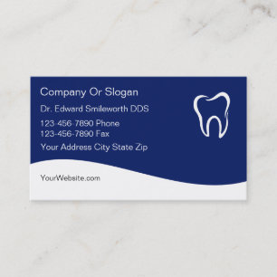 Cartões de visitas do dentista