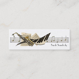 Cartões de visitas do design da música mini