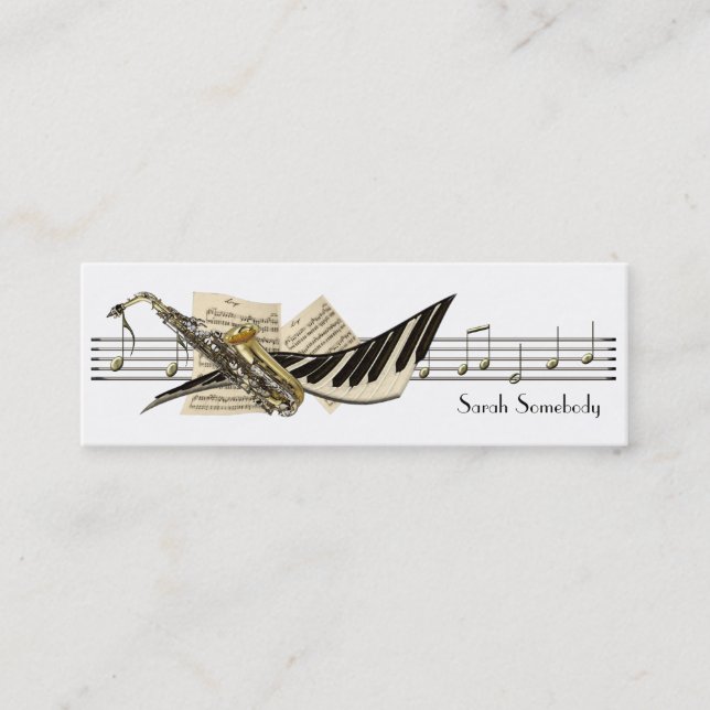 Cartões de visitas do design da música mini (Frente)