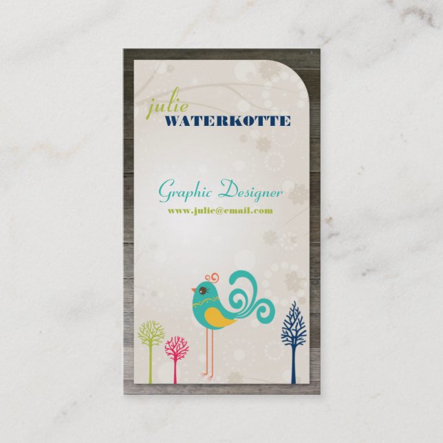 Cartões de visitas do design gráfico do passarinho (Frente)