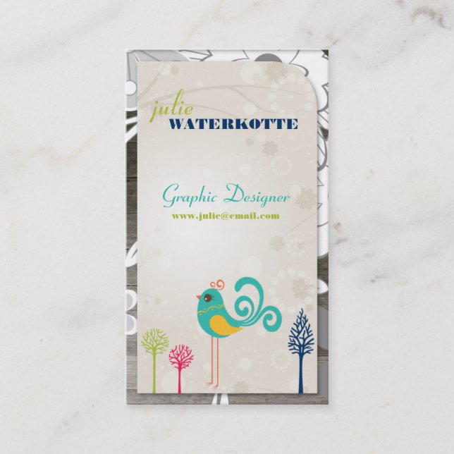 Cartões de visitas do design gráfico do passarinho (Frente)