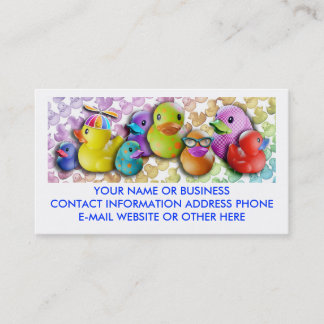 Cartões de visitas do divertimento com Duckies de