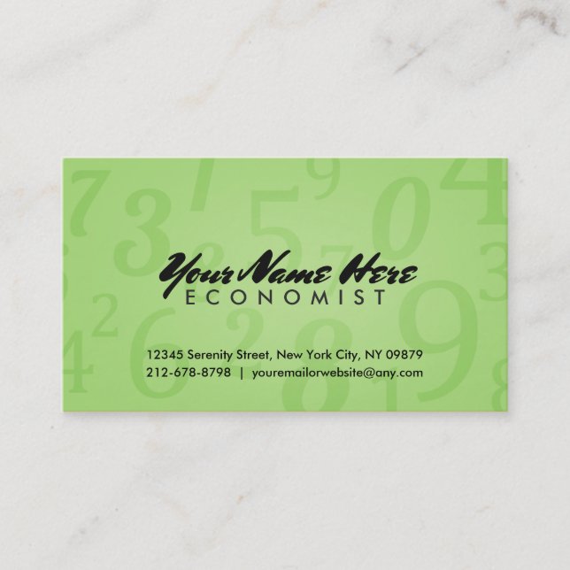 Cartões de visitas do economista (Frente)