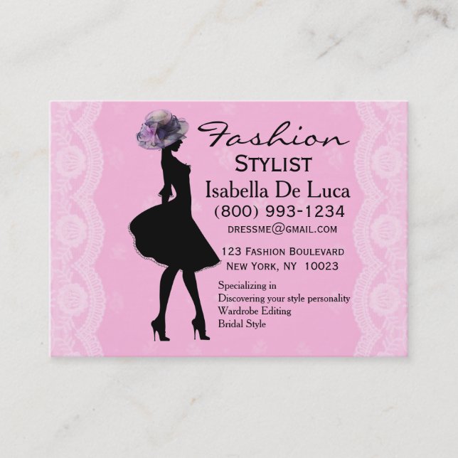 Cartões de visitas do estilista da forma (Frente)